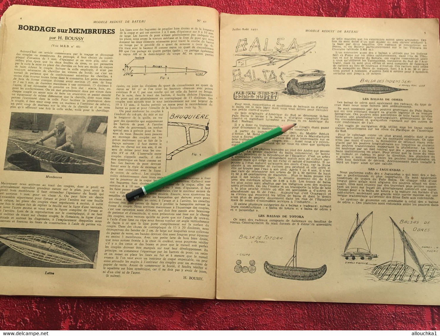 1951 Le Modèle Réduit De Bateau Livre, Revue Français  Pratique Modélisme-N°41 Stadt Zurich Galère Du Canton - Modelismo