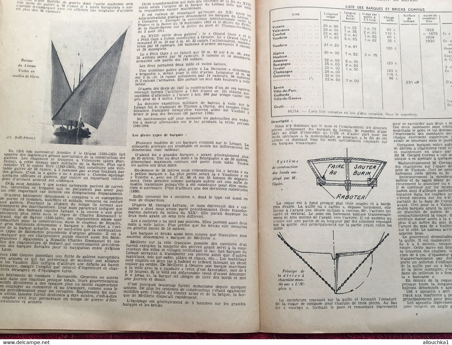 1951 Le Modèle réduit de Bateau Livre, Revue Français  Pratique Modélisme-N°41 Stadt Zurich Galère du canton