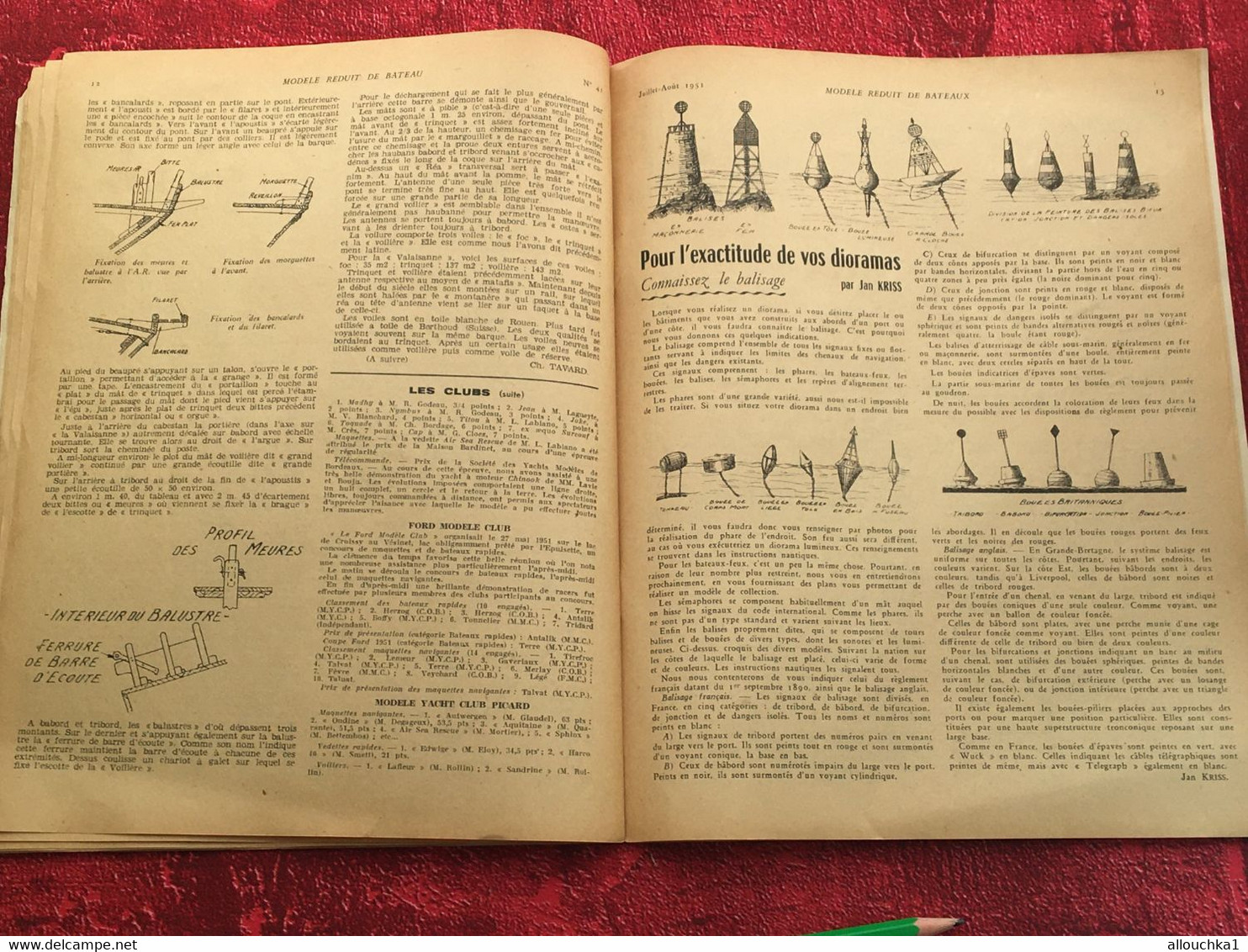 1951 Le Modèle réduit de Bateau Livre, Revue Français  Pratique Modélisme-N°41 Stadt Zurich Galère du canton