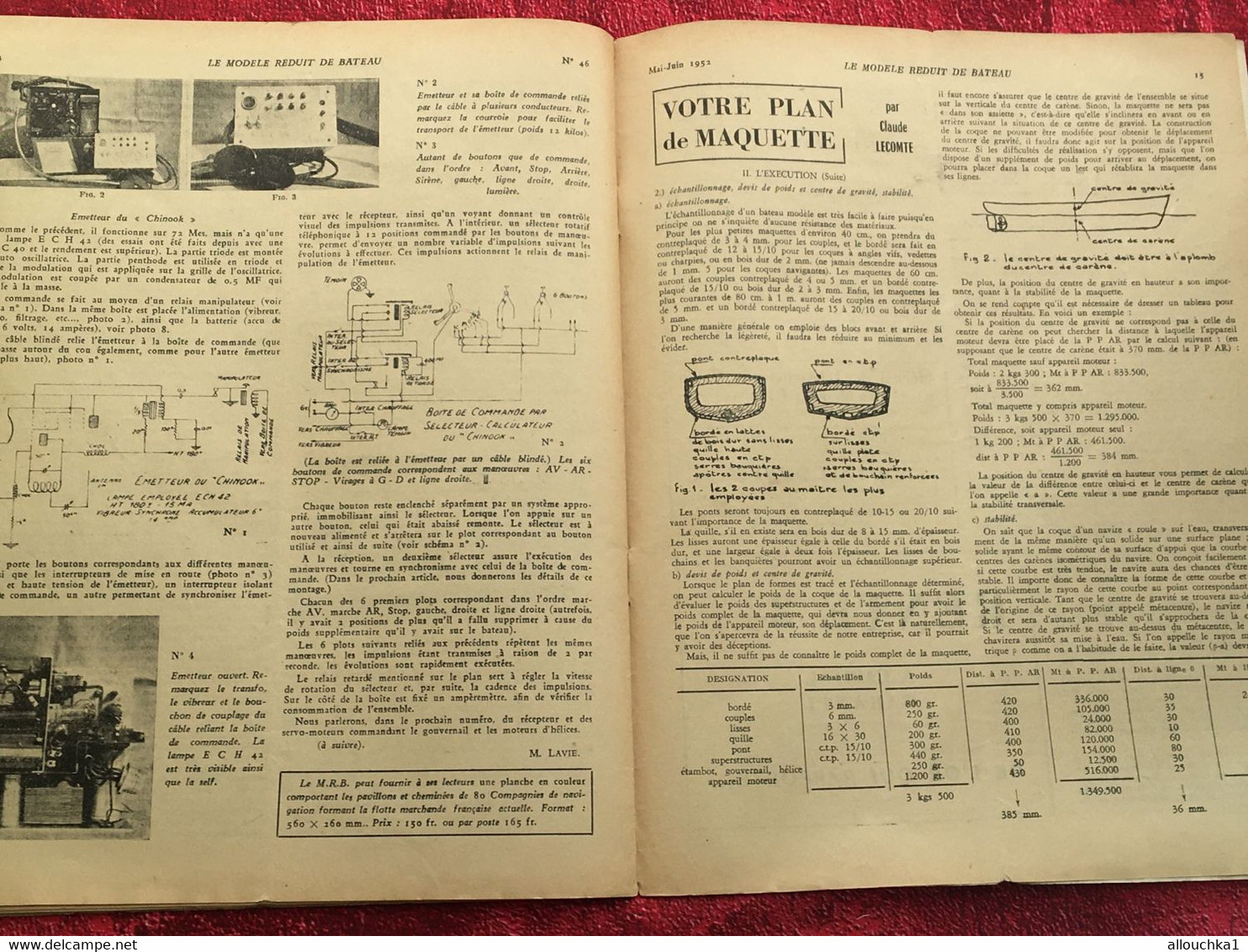 1952 Le Modèle réduit de Bateau Livre, Revue Français  Pratique Modélisme-N°46 La Coupe des  vapeurs aux Tuileries