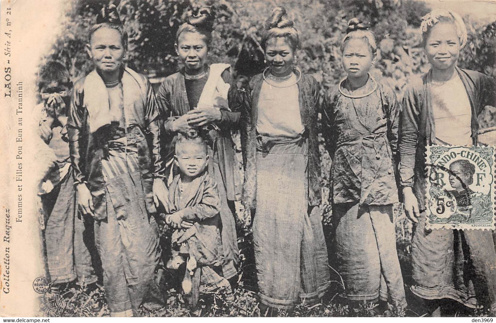 LAOS - Femmes Et Filles Pou Eun Au Tranninh - Collection Raquez Série A N'21 - Voyagé (voir Les 2 Scans) - Laos