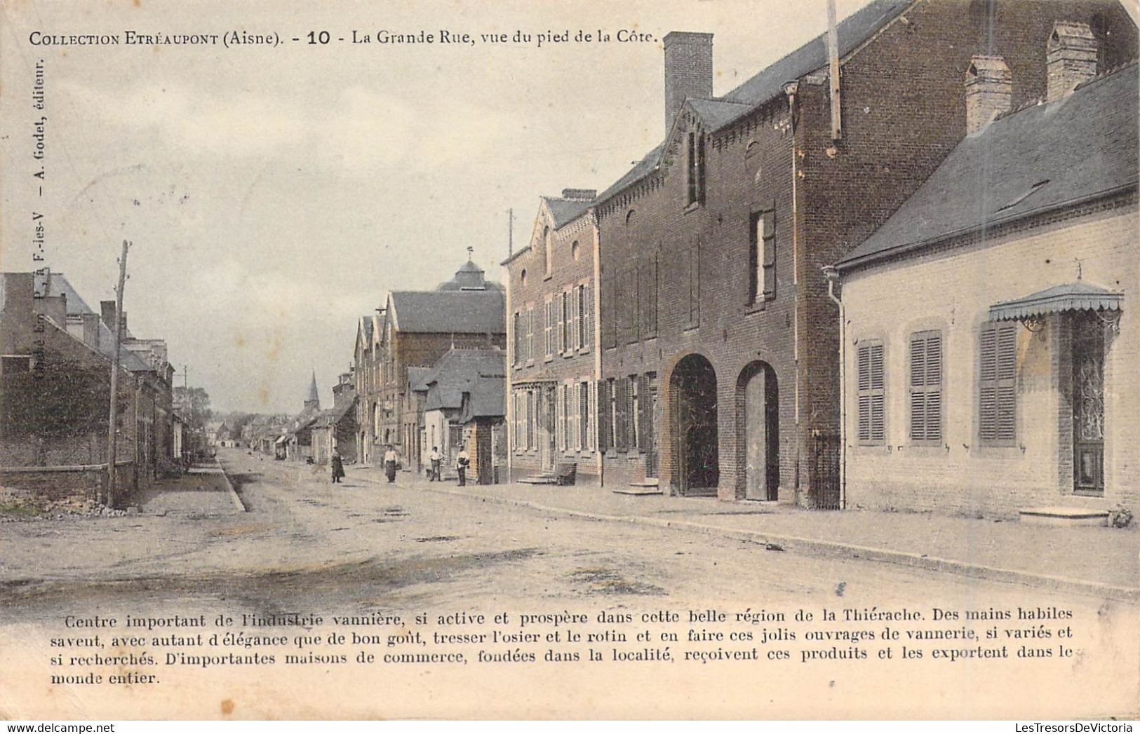 FRANCE - 02 - Etréaupont - La Grande Rue, Vue Du Pied De La Côte - Editeur : A. Godet  - Carte Postale Ancienne - Soissons