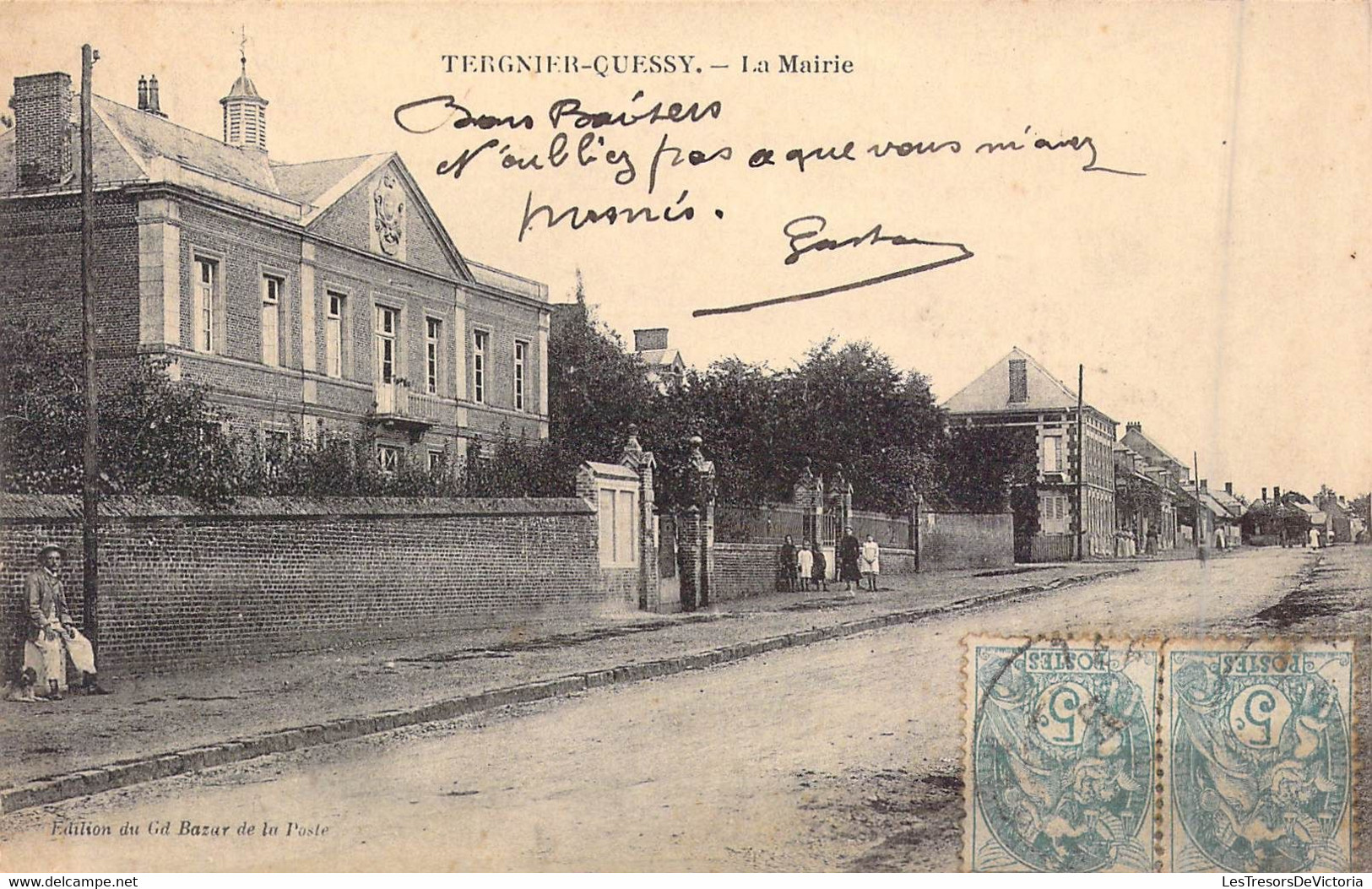 FRANCE - 02 - Tergnier-Quessy - La Mairie - Edition Du Grand Bazar De La Poste  - Carte Postale Ancienne - Sonstige & Ohne Zuordnung