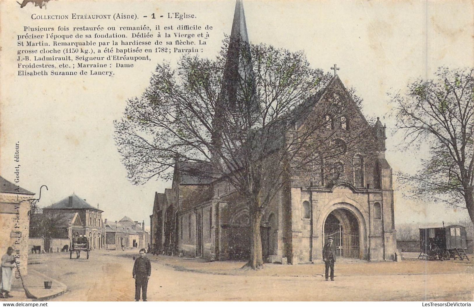 FRANCE - 02 - Etréaupont - L'Eglise - Carrosse - Editeur : A. Godet  - Carte Postale Ancienne - Sonstige & Ohne Zuordnung
