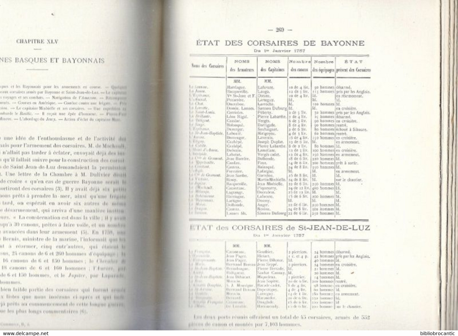 HISTOIRE MARITIME DE BAYONNE < * CORSAIRES SOUS L'ANCIEN REGIME * Par Edouard DUCERE/ E.O.1895 - Pays Basque