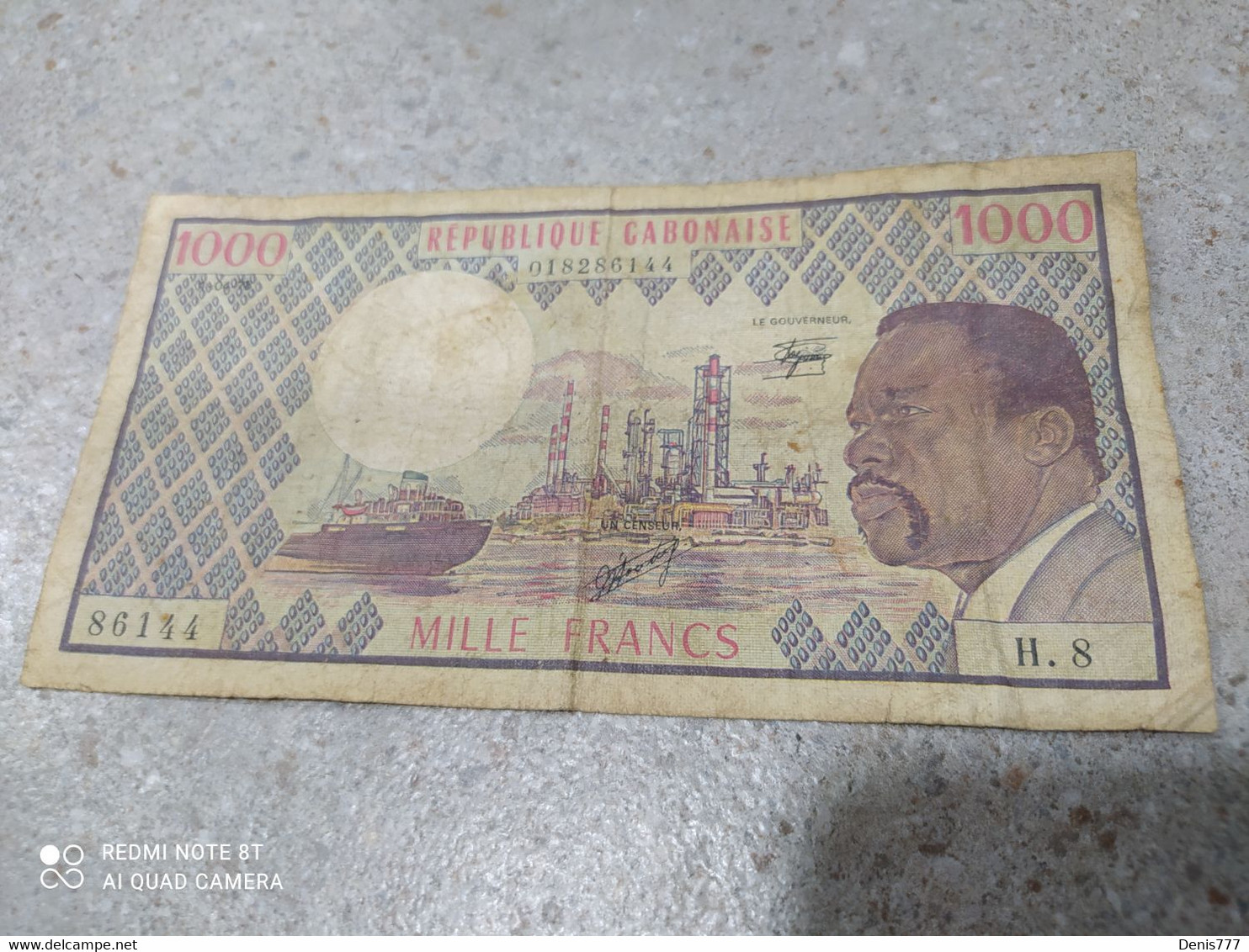 Billet, Gabon, 1000 Francs - Gabun