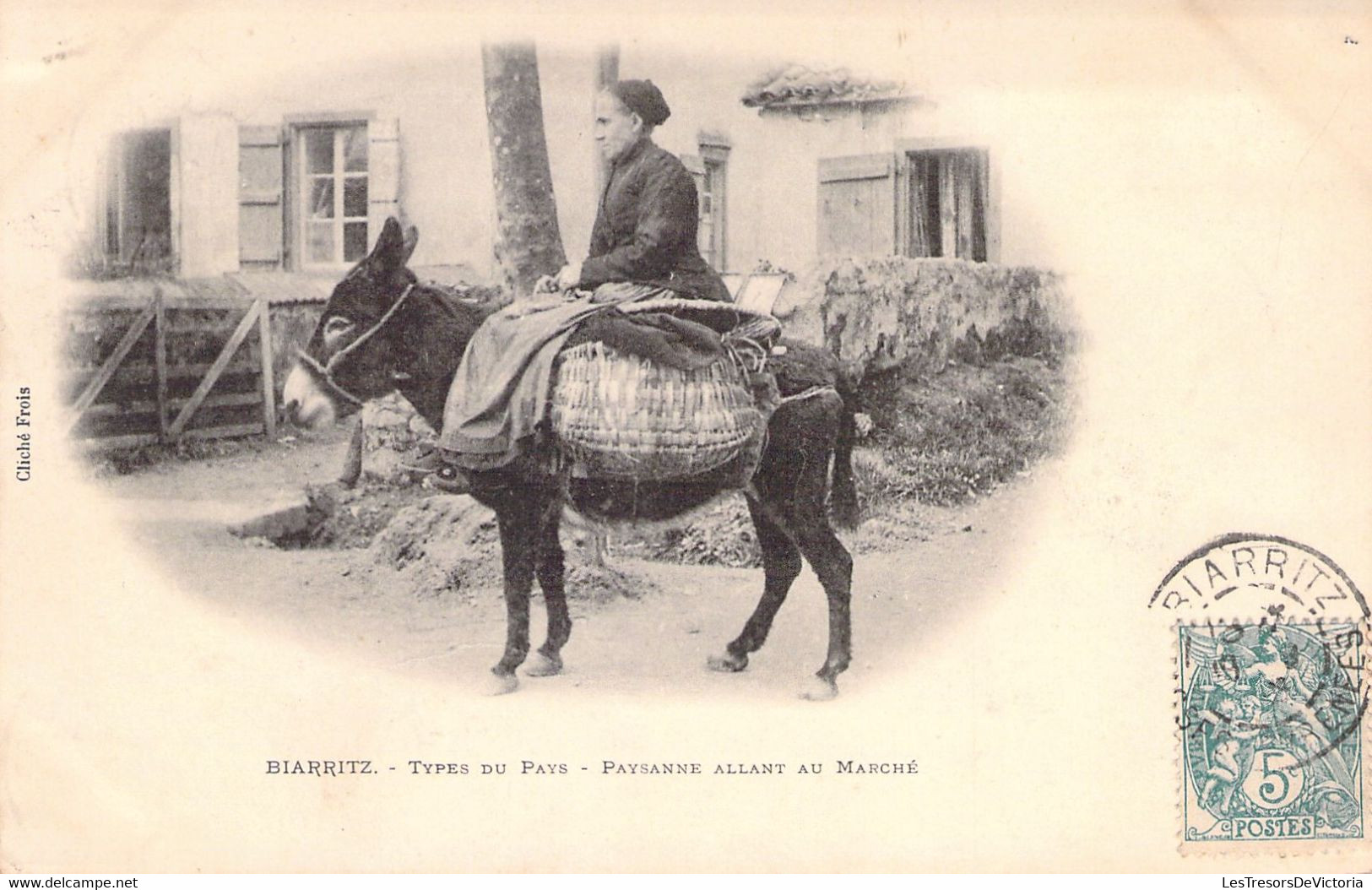 MARCHES - BIARRITZ - Types Du Pays - Paysanne Allant Au Marché - âne - Carte Postale Ancienne - Märkte