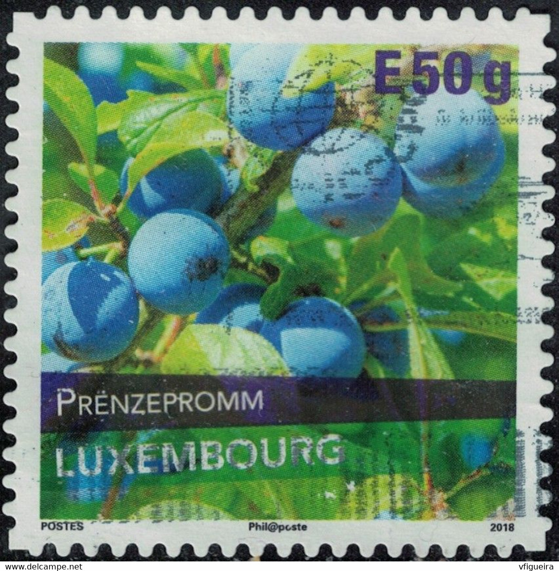 Luxembourg 2018 Oblitéré Used Variété De Prune Prënzepromm Y&T LU 2133 SU - Oblitérés