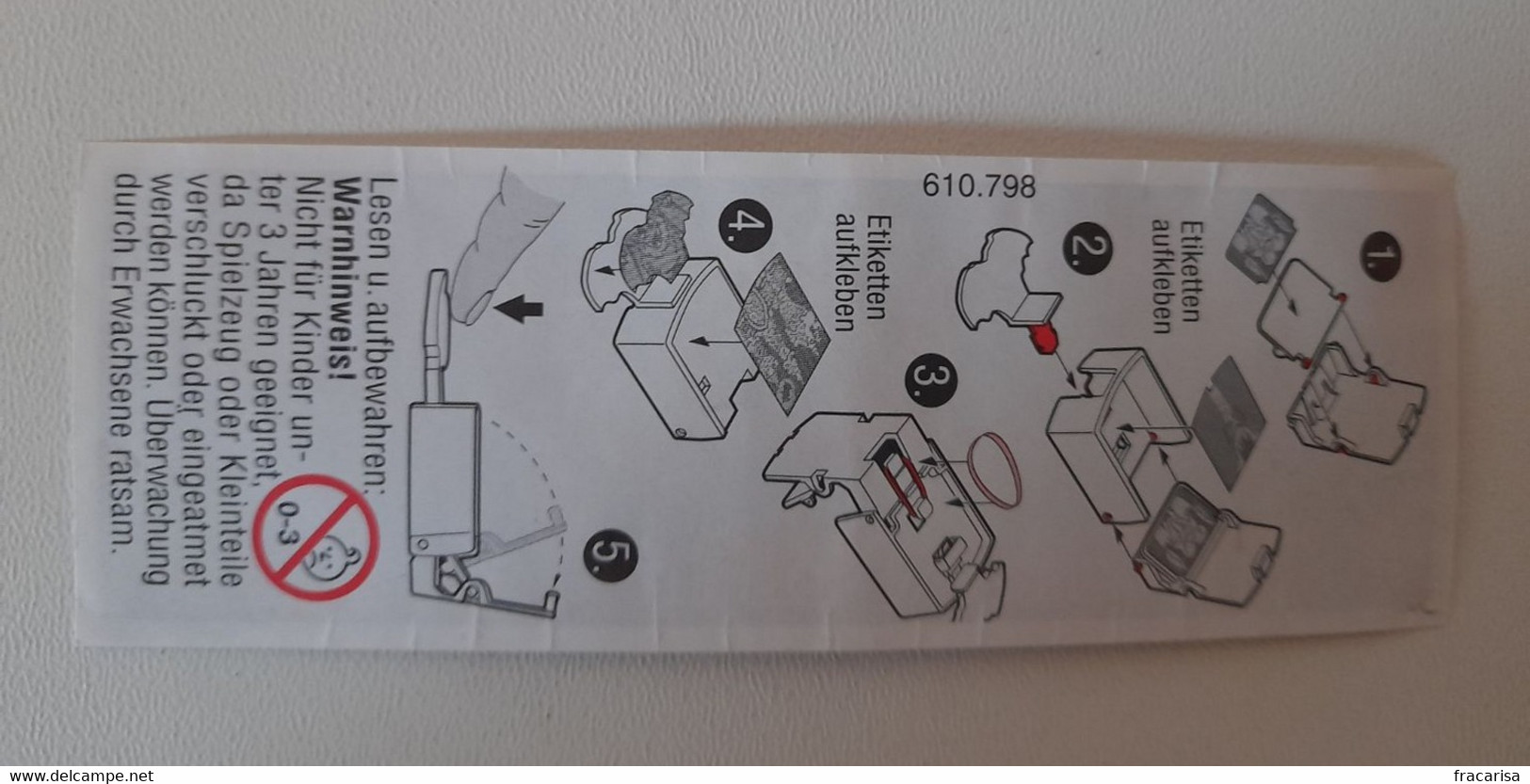 KINDER SURPRISE 2002 Deutch :          BPZ : 610798 - Instructions