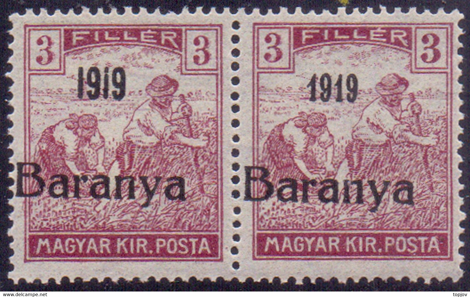 CROATIA - BARANJA - 3 F  I + II  Typ  Ovpt -**MNH - 1919 - Baranya