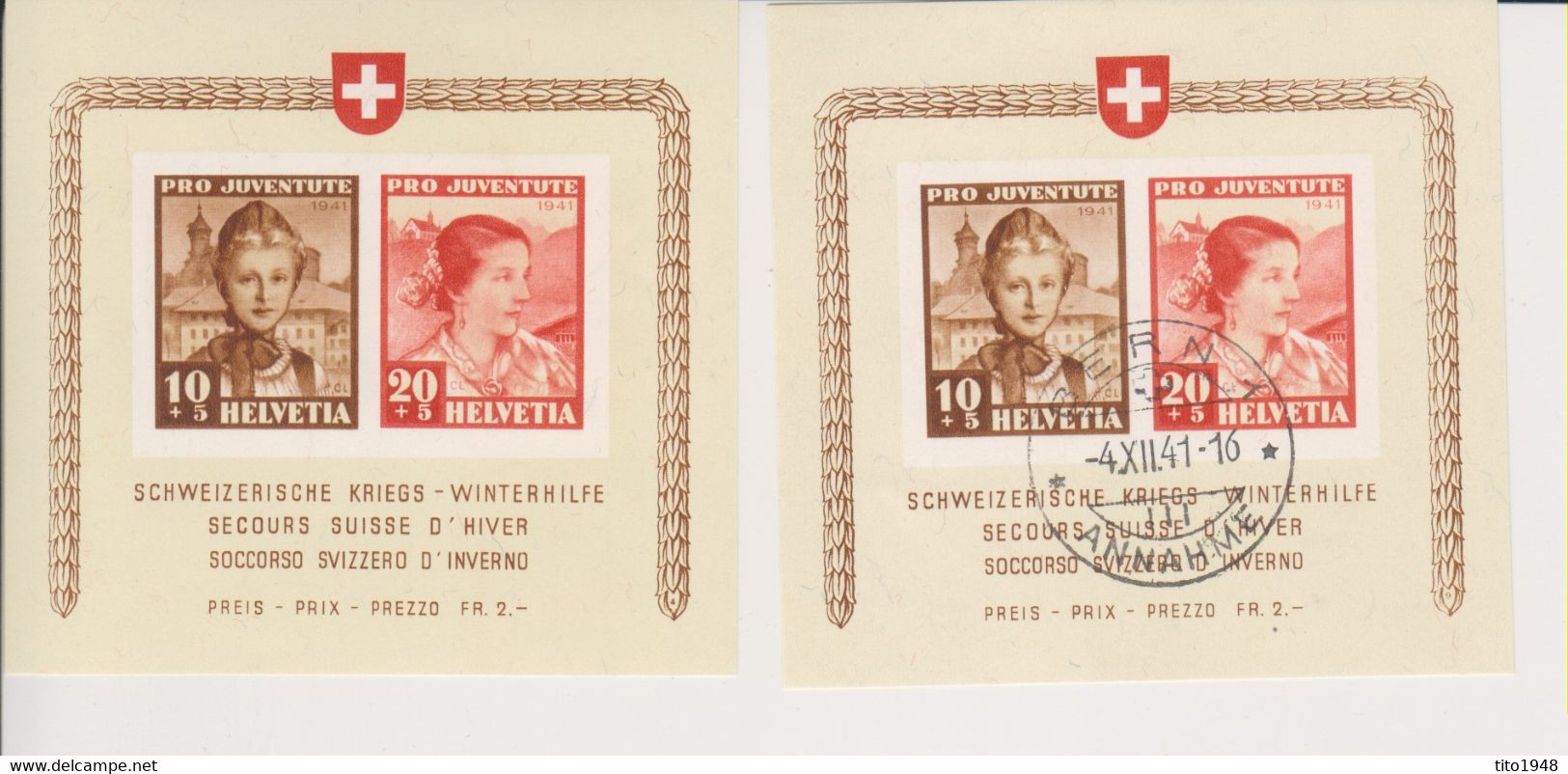 Schweiz,cp2, 1942, Pro Juventute Blöcke, Gestempelt Und  *, Siehe Scans! - Sonstige & Ohne Zuordnung