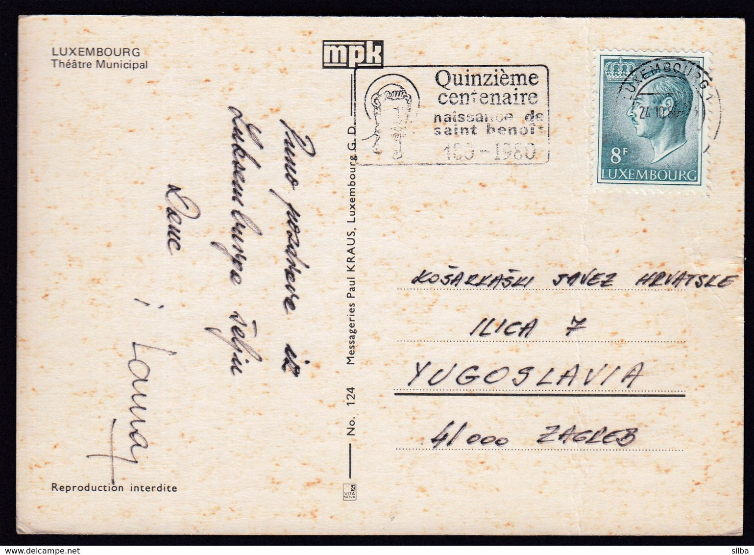 Luxembourg 1980 / Quinzieme Centenaire Naissance De Saint Benoit, Fifteenth Centenary Birth / Machine Stamp - Franking Machines (EMA)