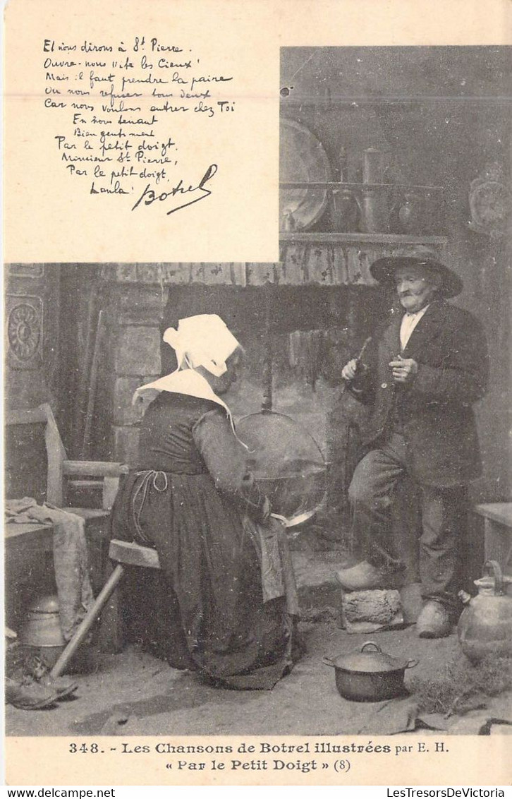 Musique - Chanson - Les Chansons De Botrel - Illustrées Par E.H - "Pae Le Petit Doigt"  - Carte Postale Ancienne - Musik Und Musikanten