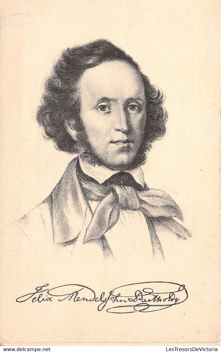 MUSIQUE - Compositeur - Félix Mendelssohn Bartholdy - Carte Postale Ancienne - Musik Und Musikanten