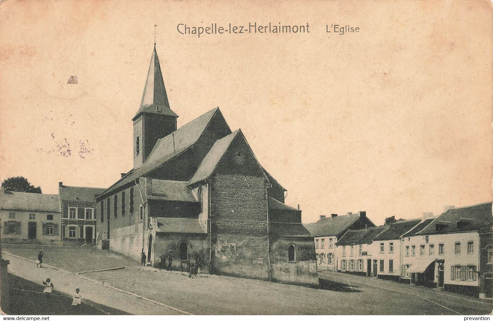 CHAPELLE-lez-HERLAIMONT - L'Eglise - Carte Circulé En 1909 - Chapelle-lez-Herlaimont