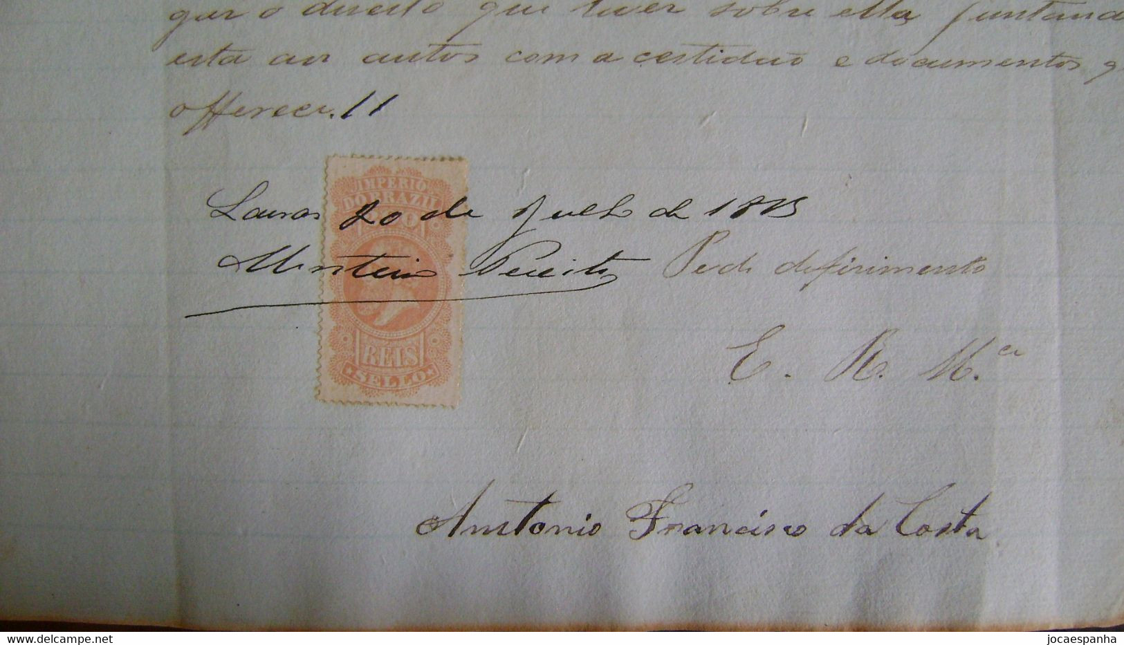 BRAZIL / BRASIL - DOCUMENT WITH "DOM PEDRO 200 REIS" TAX STAMPS ISSUED IN LAVRAS IN 1883 IN THE STATE - Lettres & Documents