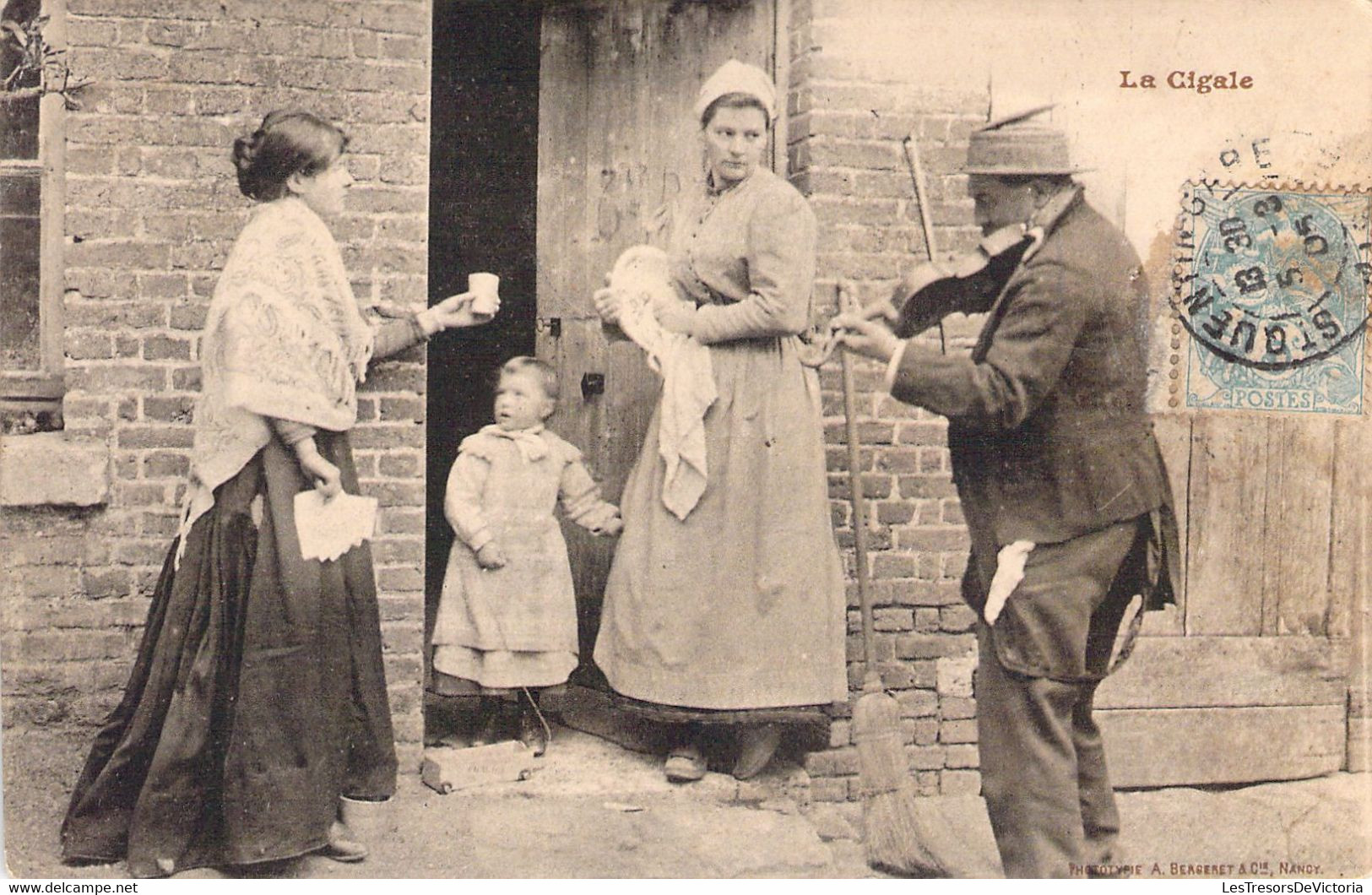 MUSIQUE - La Cigale - Violoniste - Carte Postale Ancienne - Musique Et Musiciens