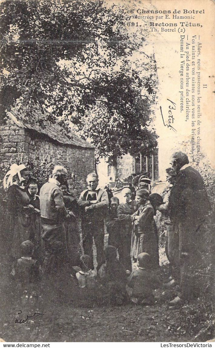 Musique - Chanson - Breton Têtus - Les Chansons De Botrel Illustrée Par E.H - Carte Postale Ancienne - Muziek En Musicus