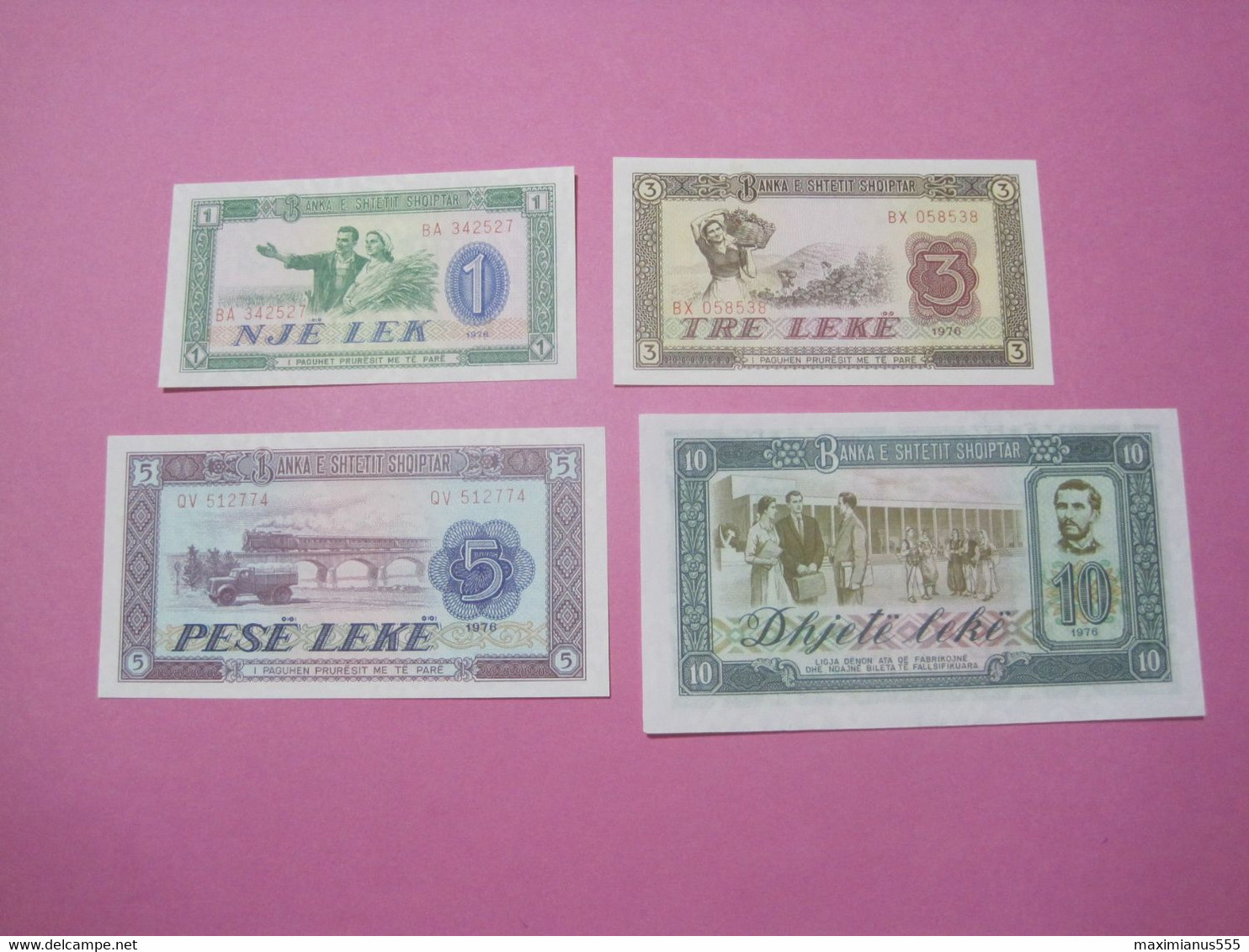 Albania Lot 4 Banknotes 1976 UNC. - Albanien