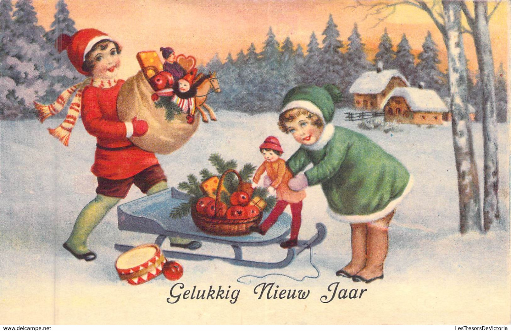 HUMOUR - Enfants - Gelukkig Mieuw Jaar  - Carte Postale Ancienne - Humor