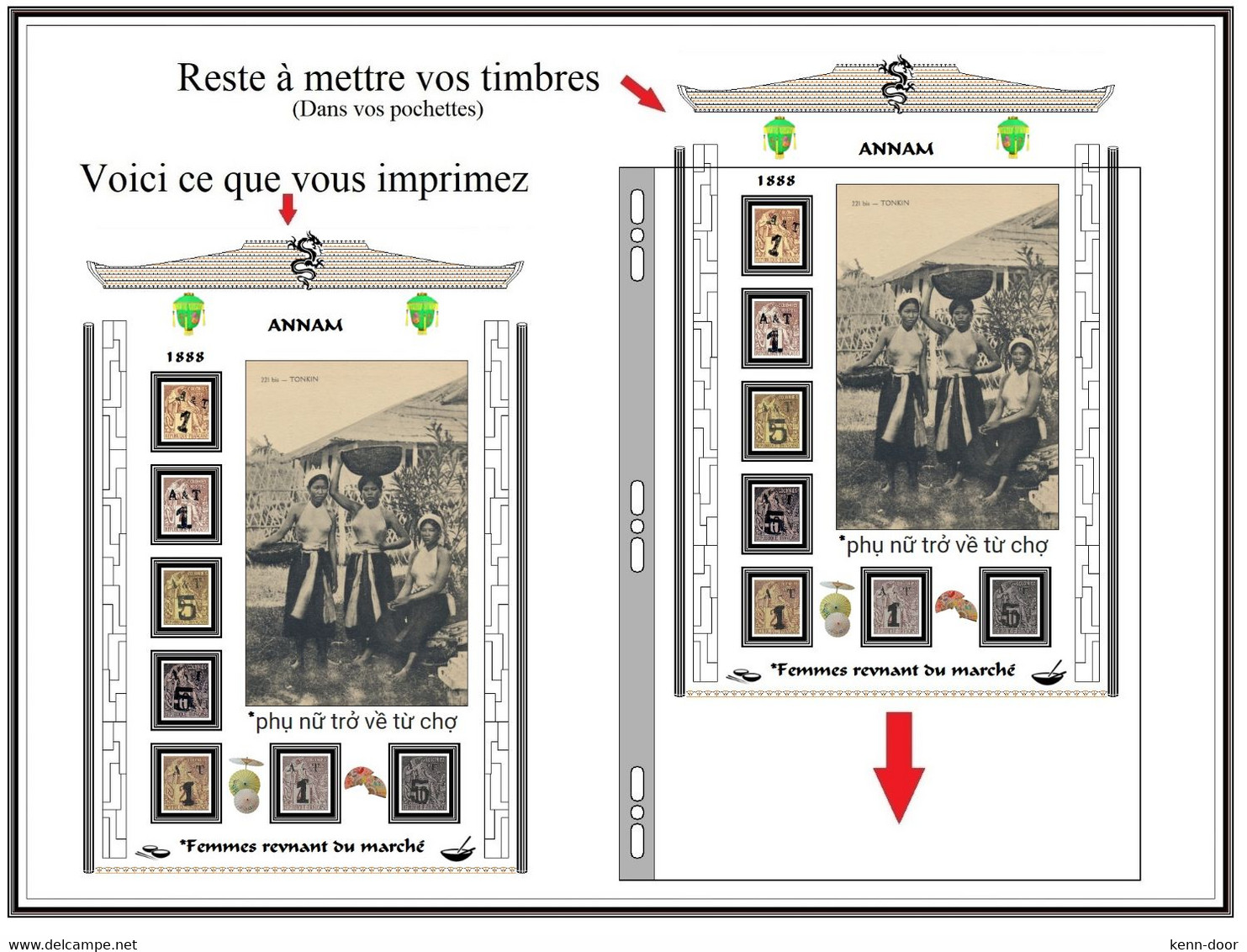 Albums de timbres à imprimer   ANNAM TONKIN COCHINCHINE