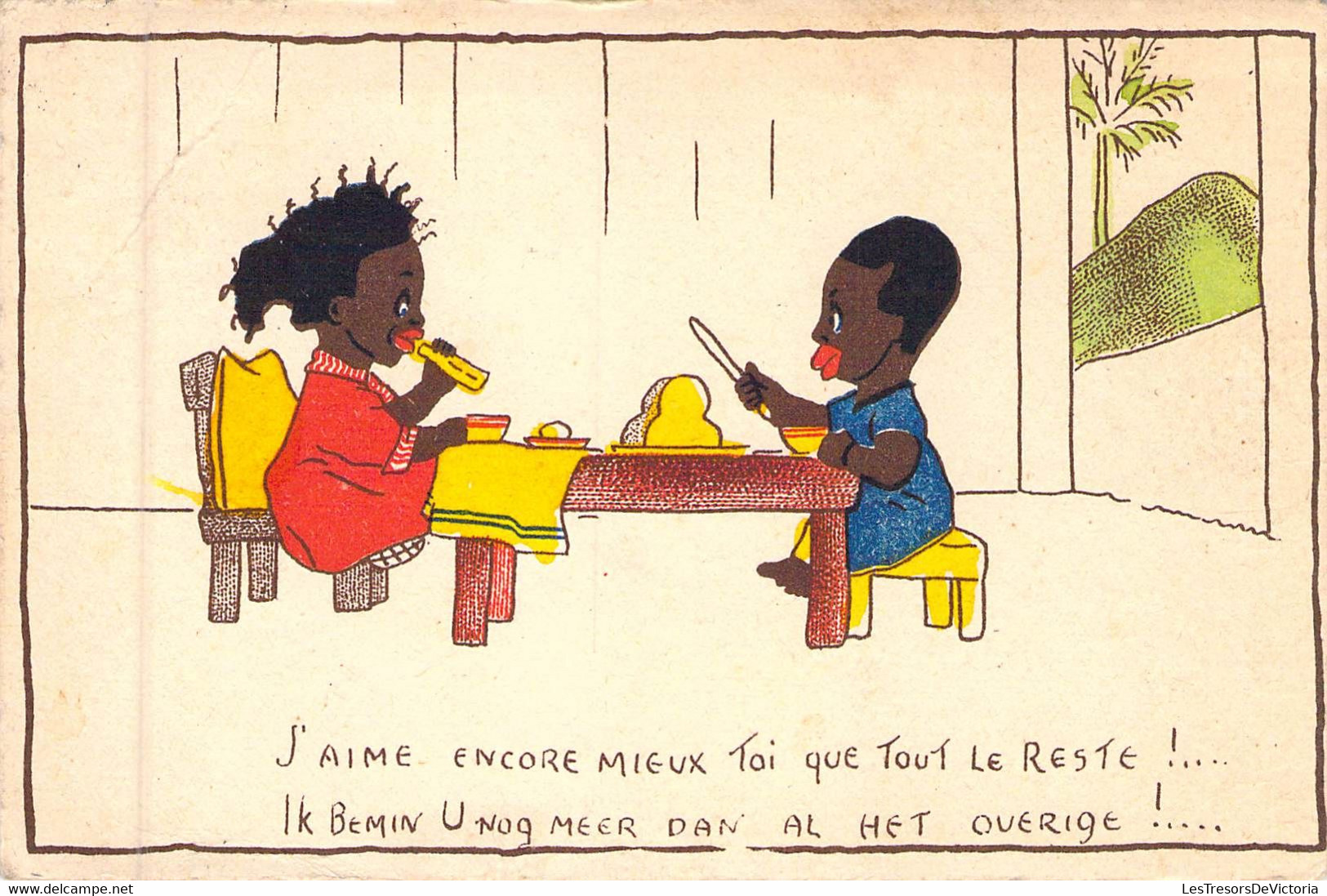 HUMOUR - Enfants - J'aime Encore Mieux Toi Que Tout Le Reste!... - Carte Postale Ancienne - Humour