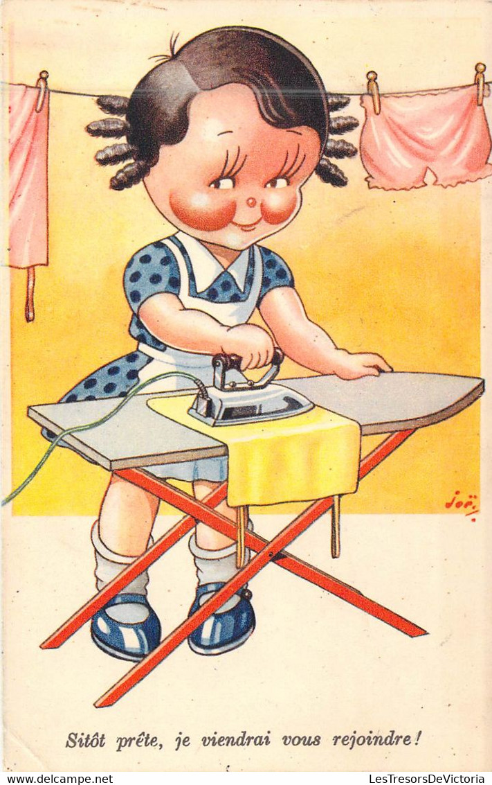 HUMOUR - Enfants - Sitôt Prête, Je Viendrai Vous Rejoindre  - Carte Postale Ancienne - Humor