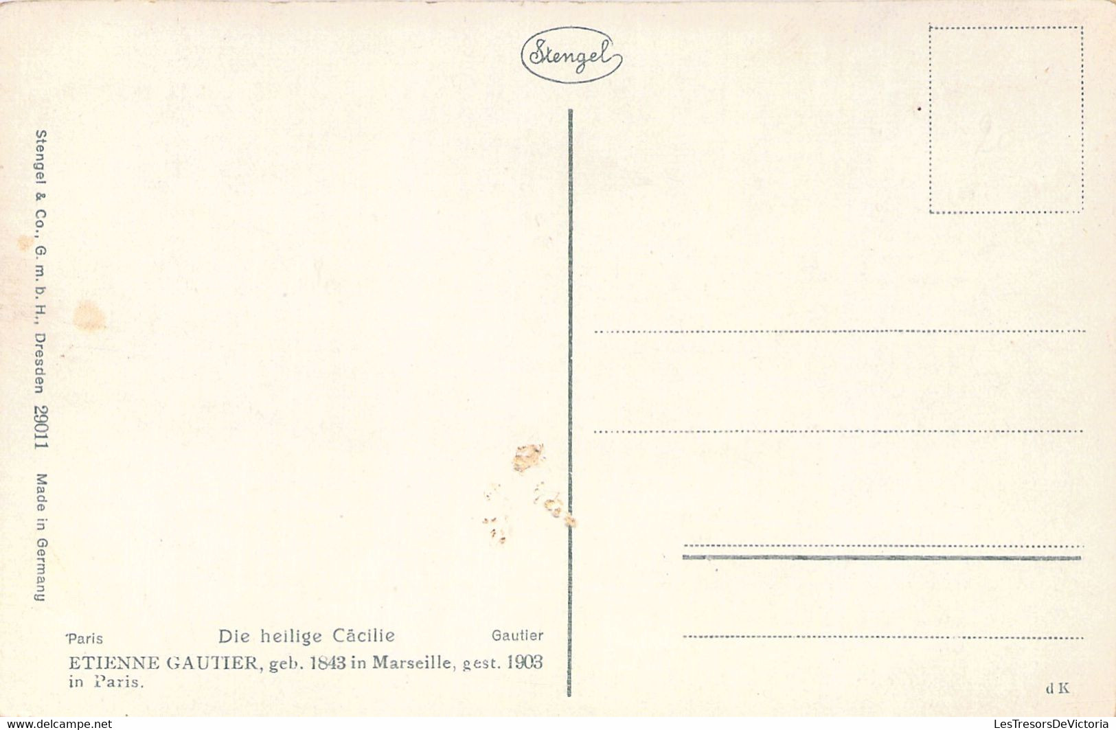 Musique - Illustration Signée Etienne GAUTIER - Die Heilige Câcilie - Carte Postale Ancienne - Musica E Musicisti