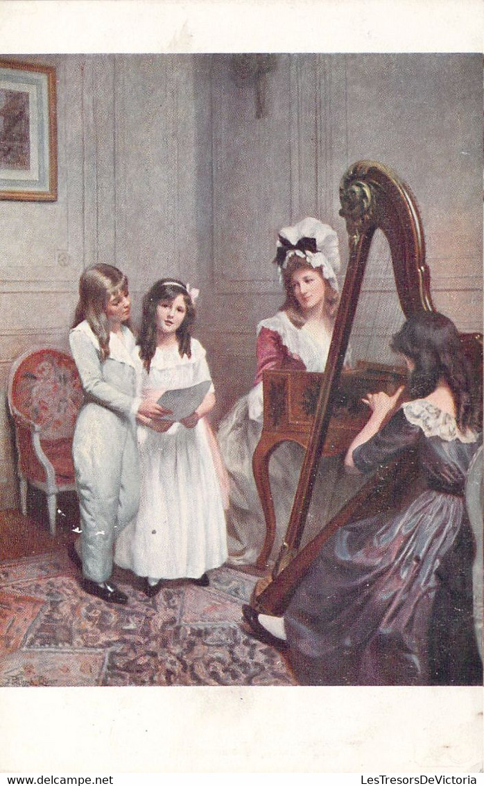 Musique - Illustration Signée J Philippar Quinet - Le Petit Concert - Carte Postale Ancienne - Music And Musicians