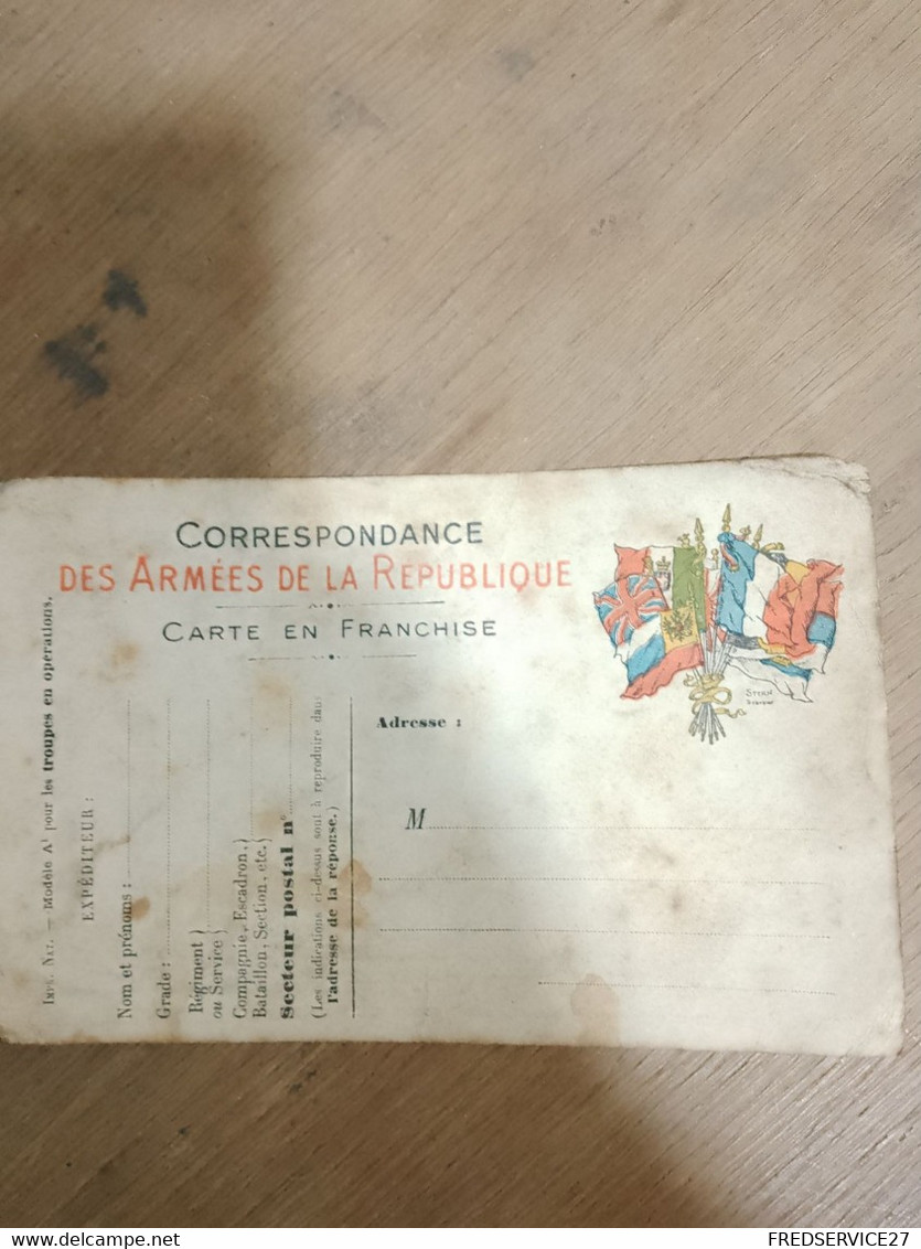 386 //   CORRESPONDANCE DES ARMEES DE LA REPUBLIQUE  / CARTE EN FRANCHISE - Documents