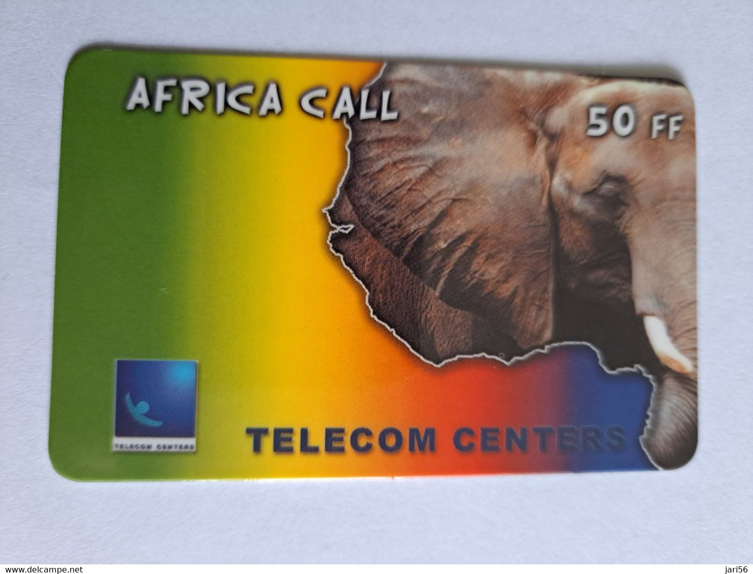 FRANCE/FRANKRIJK  AFRIKA CALL/ ELEPHANT /  50 FRANC  PREPAID  USED    ** 12885** - Nachladekarten (Handy/SIM)