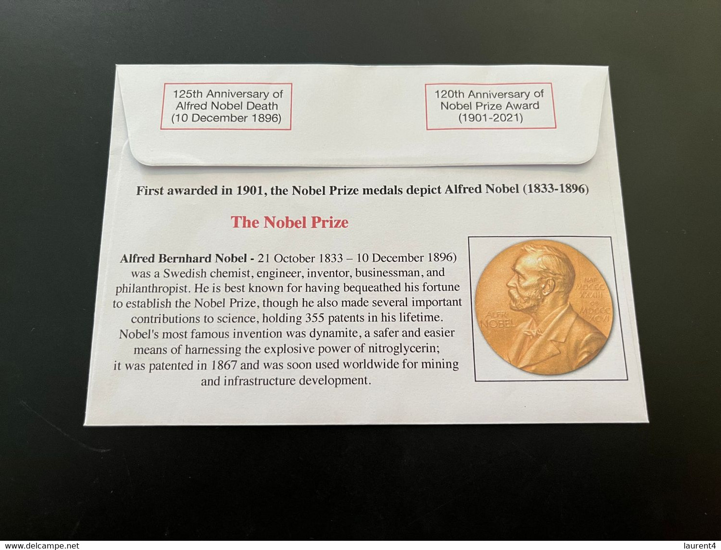 (1 P 37 A) Nobel Prize Awarded In 1916 - 1 Cover - Australian Stamps (postmarked 10-10-2021 / 120th + 125th Anniversary - Otros & Sin Clasificación