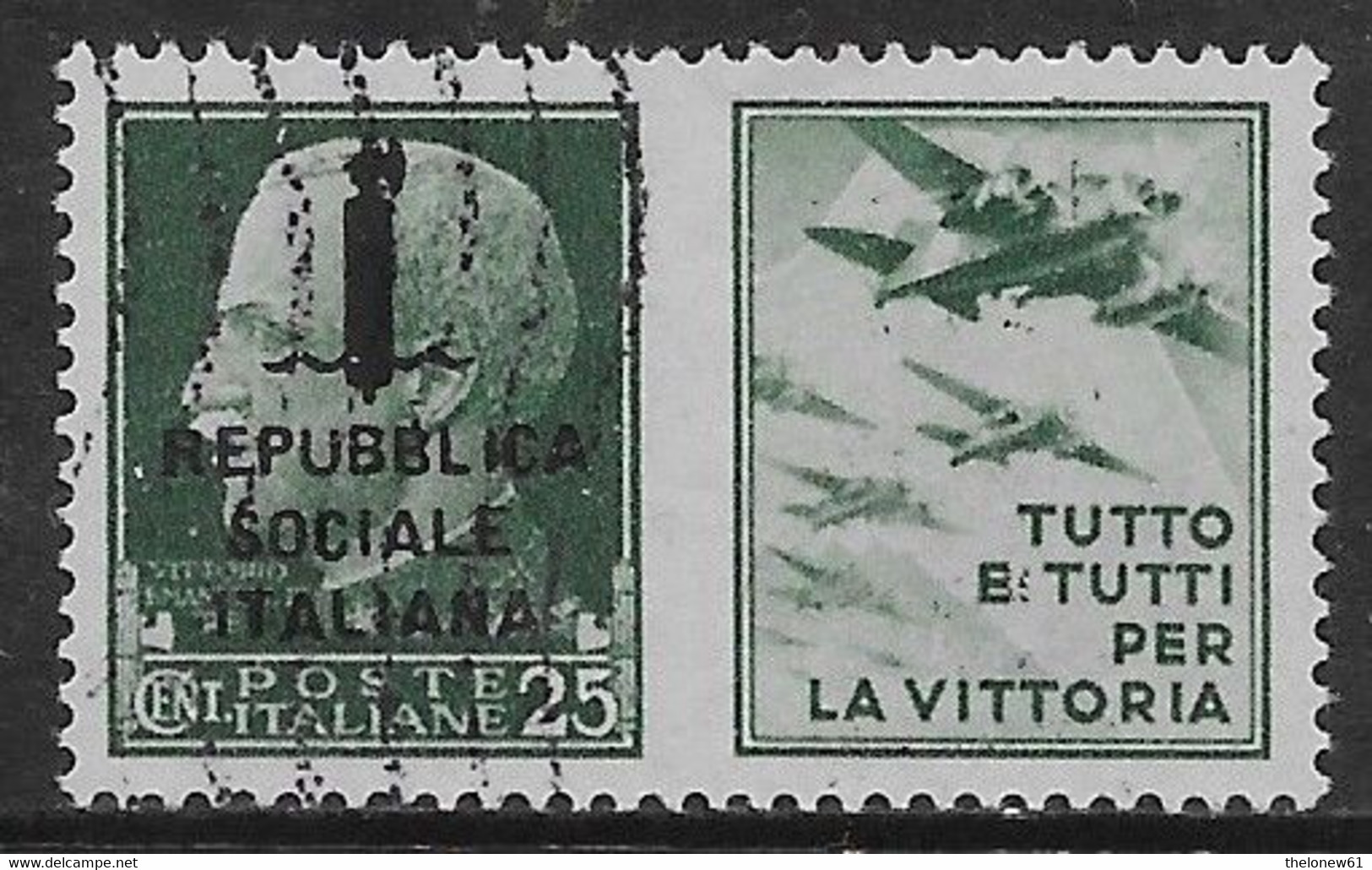 Italia Italy 1944 Regno RSI Propaganda Di Guerra Fascio C25 Sa N.PG27 US - Oorlogspropaganda