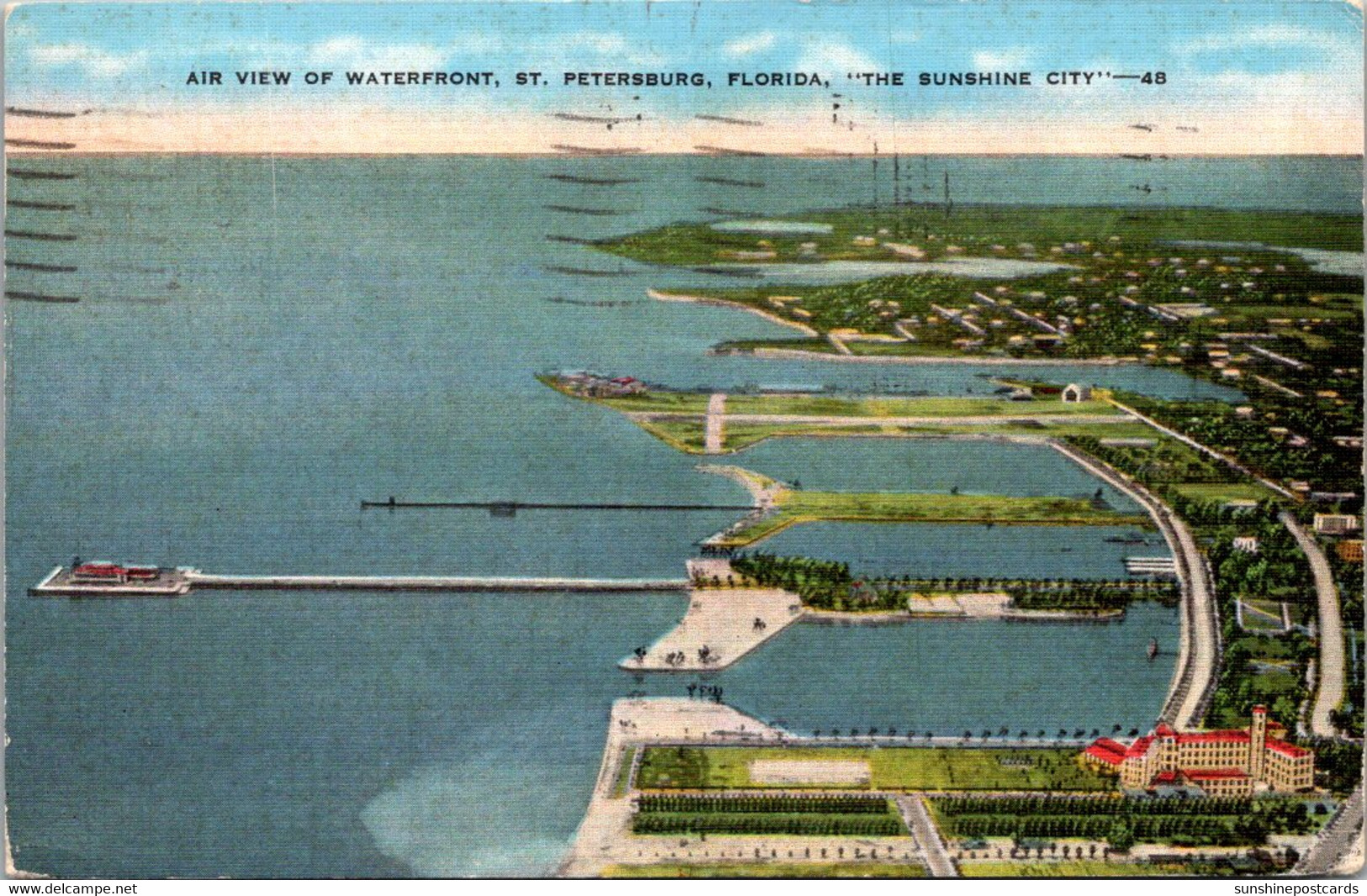 Florida St Petersburg Aerial View Of Waterfront 1939 - St Petersburg