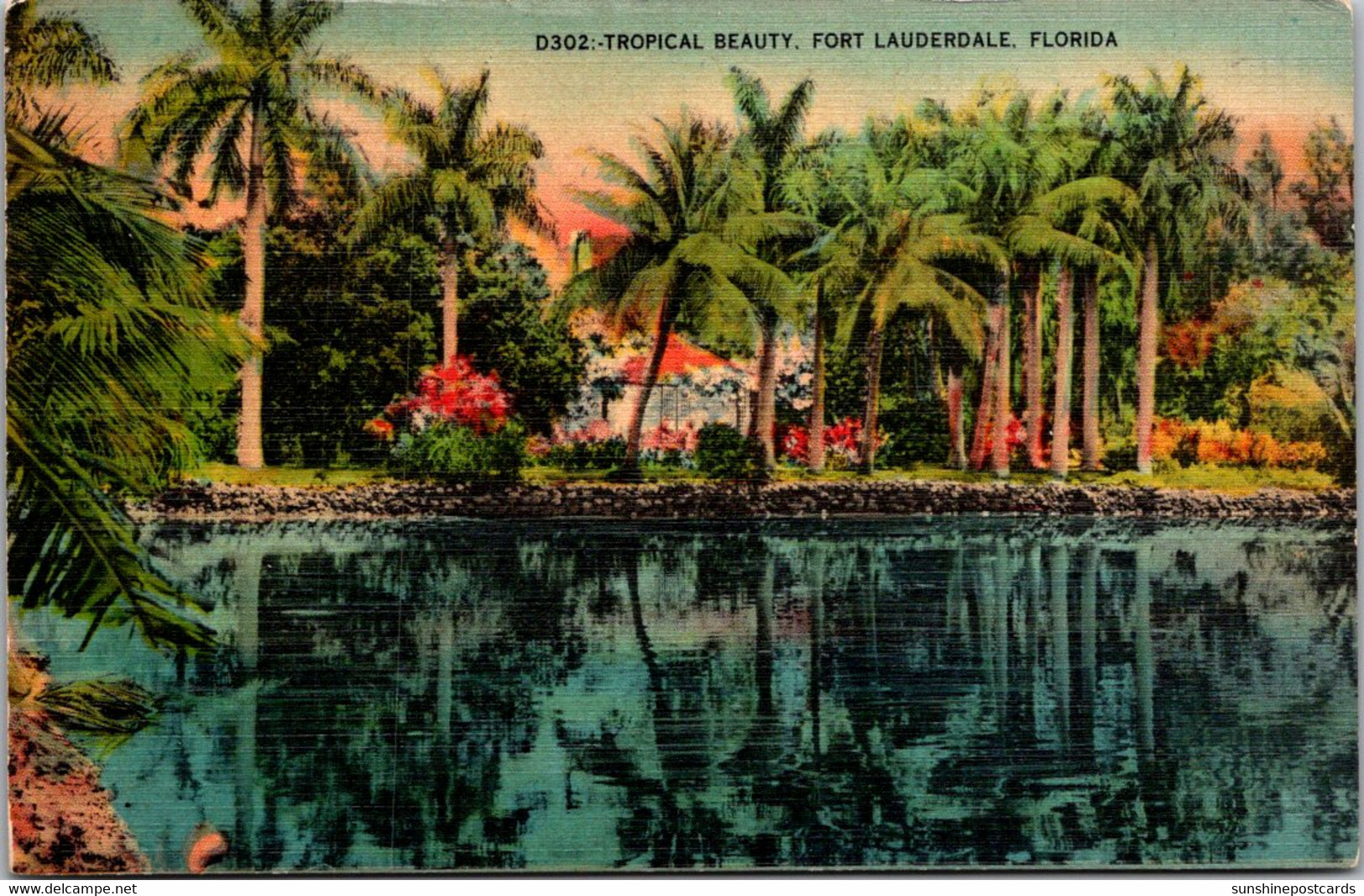 Florida Fort Lauderdale Tropical Beauty Scene 1943 - Fort Lauderdale