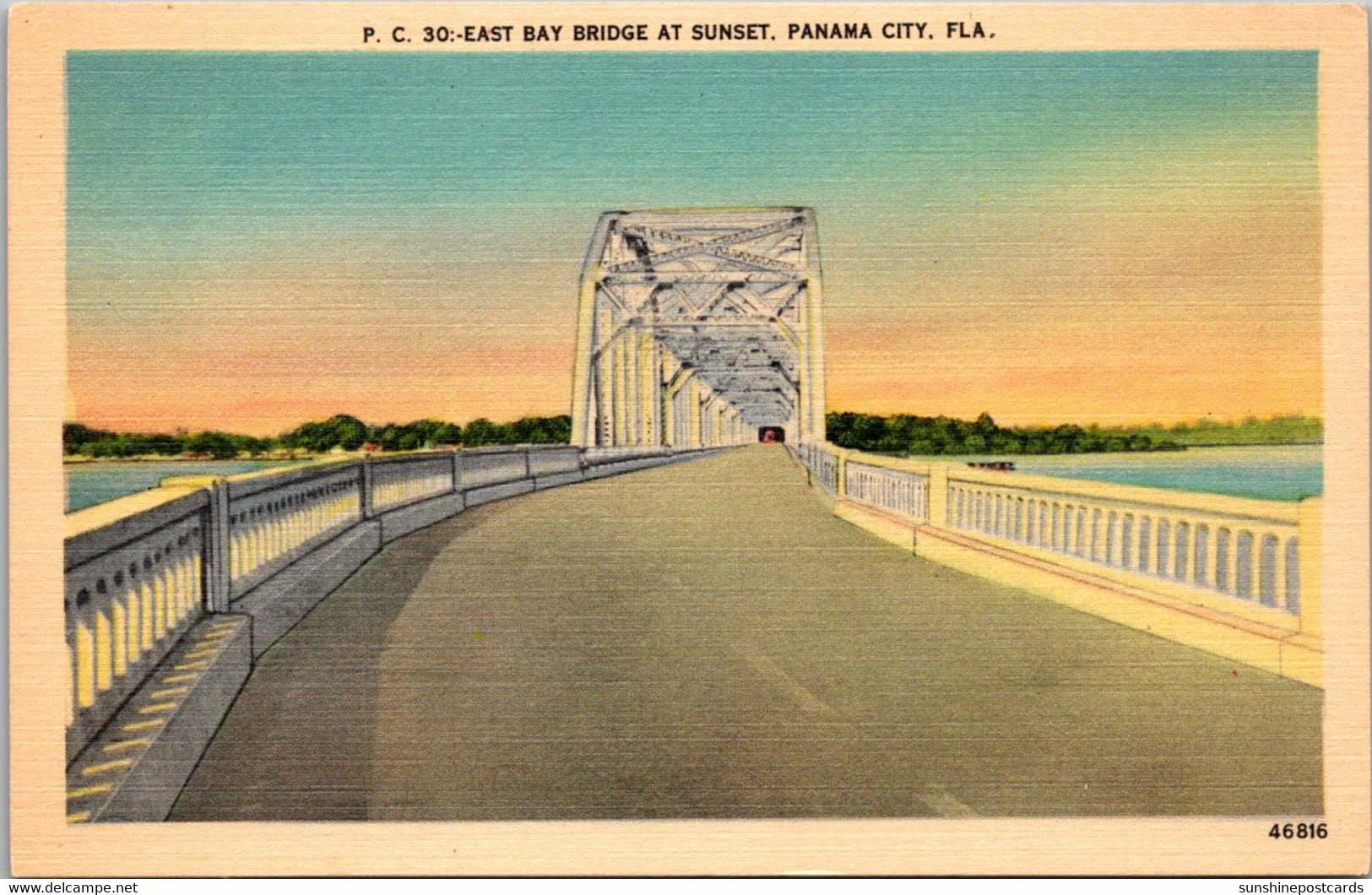 Florida Panama City East Bay Bridge At Sunset - Panama City