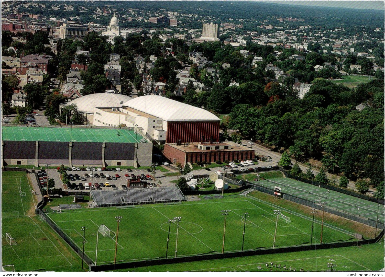 Rhode Island Providence Brown University Helicopter View Aldrich-Dexter Field Meehan Auditorium & Erikson Complex - Providence