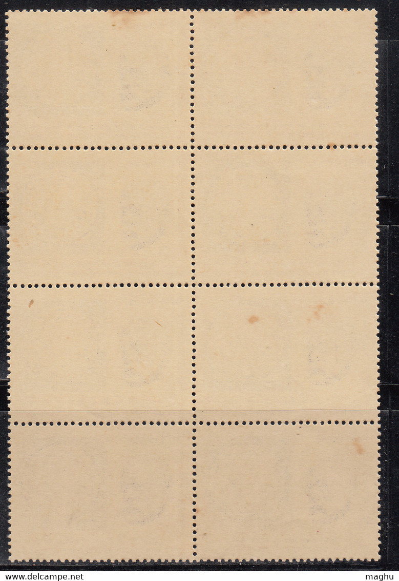 Block Of 8, India MNH 1982, Robert Koch, Tubercle Bacillus, TB Disease, Medicine, Nobel Prize, (cond., Few Stains Spot) - Blocks & Sheetlets
