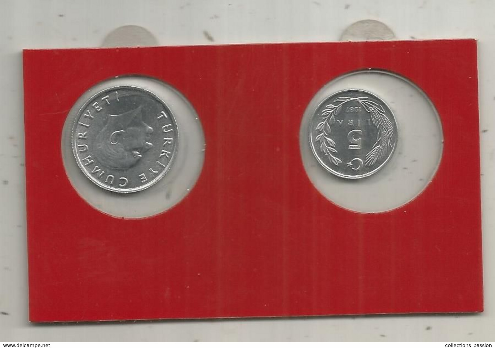 JC, Monnaies,  UNC, TURQUIE,  5 Livres 1987- 10 Livres 1988, Frais Fr 1.95 E - Turkije