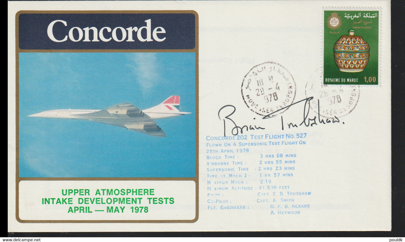 Concorde Cover: British Airways Upper Atmosphere Intake Development Tests Over The Moroccon Inland, Cover Posted - Concorde