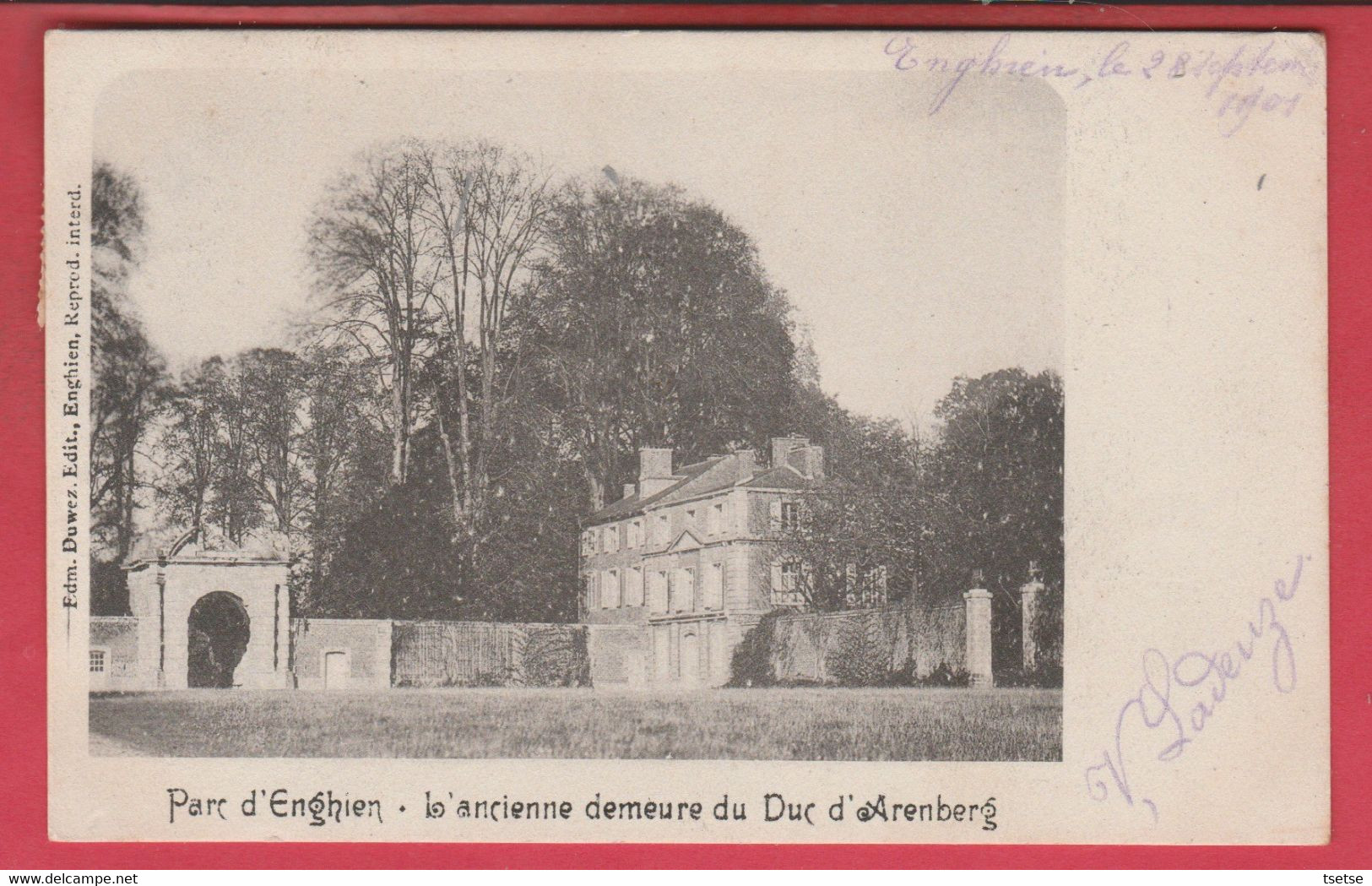 Enghien - Parc - L'ancienne Demeure Du Duc D'Arenberg - 1901 ( Voir Verso ) - Edingen