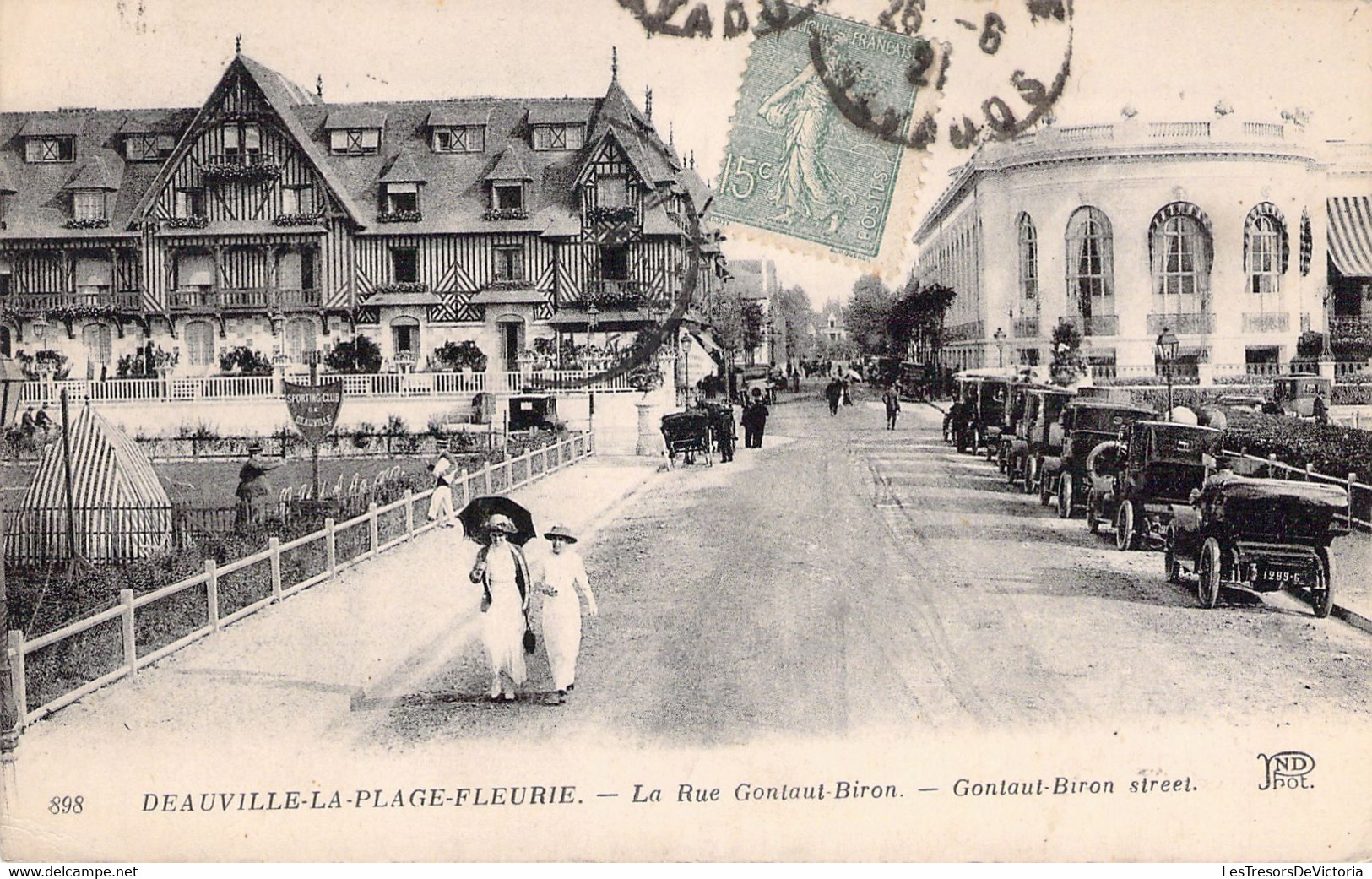 FRANCE - 14 - DEAUVILLE - La Rue Gontaut Biron - Voiture - Carte Postale Ancienne - Deauville
