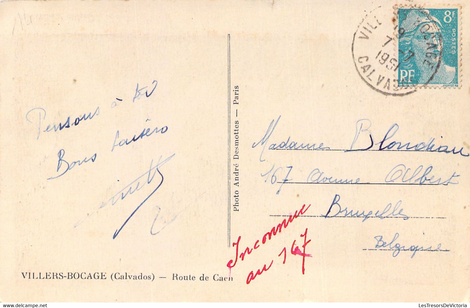 FRANCE - 14 - VILLERS BOCAGE - Route De Caen - Carte Postale Ancienne - Autres & Non Classés