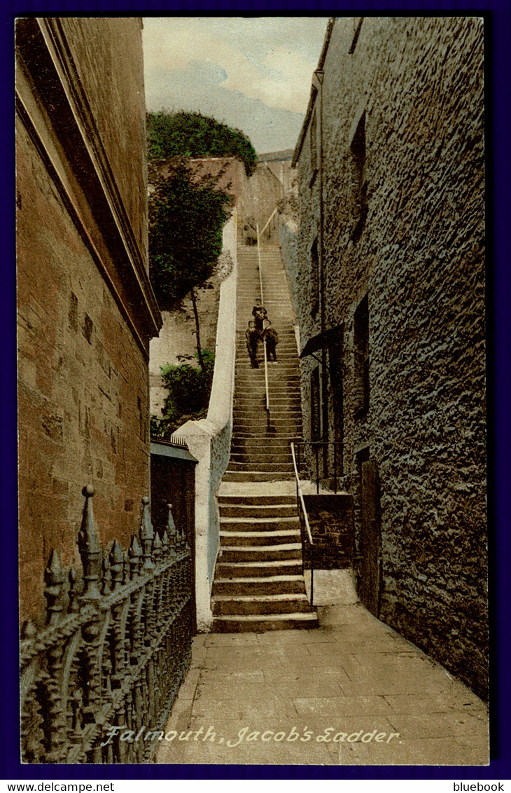 Ref 1597 -  Early Postcard - Jacob's Ladder - Falmouth Cornwall - Falmouth