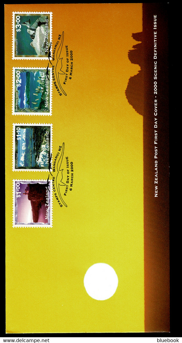 Ref 1597 -  New Zealand 2000 - FDC First Day Cover - High Value Scenic Views $1 - $3 - Covers & Documents