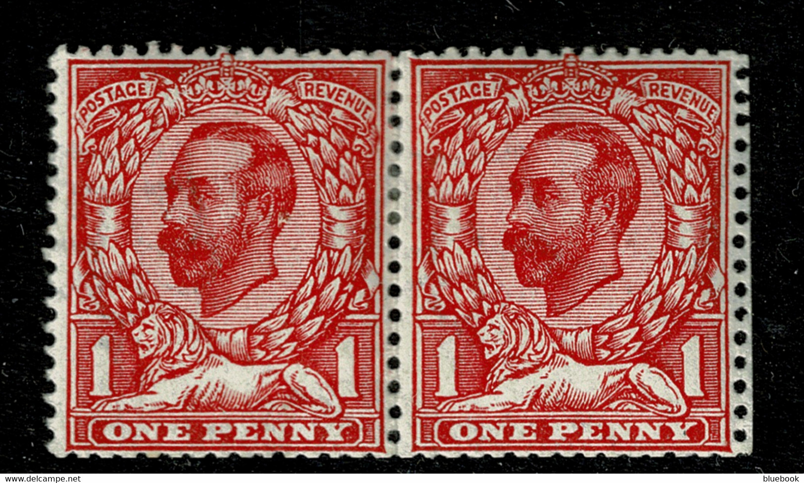 Ref 1598 - GB KGV 1911-12 - 1d Inverted Watermark In MNH Pair (2) SG 329 - Unused Stamps