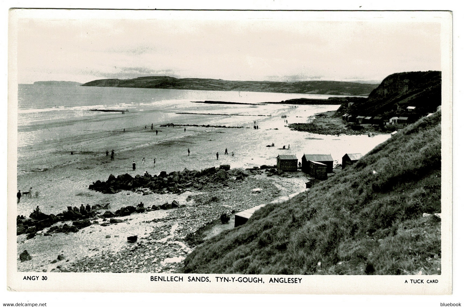 Ref 1598 - Raphael Tuck Real Photo Photcard - Benllech Sands Tyn-Y-Gough - Anglesey Wales - Anglesey