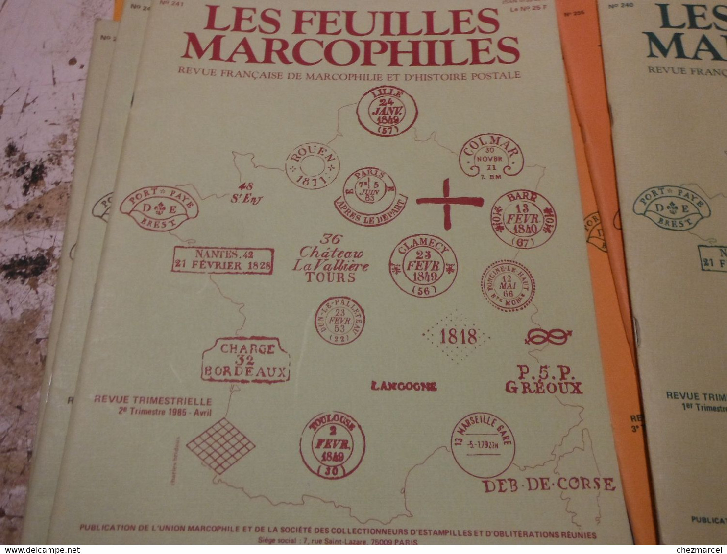 19 numeros du 240 au 255 +supplements des feuilles marcophiles (en cas de lot voir les dernieres photos)