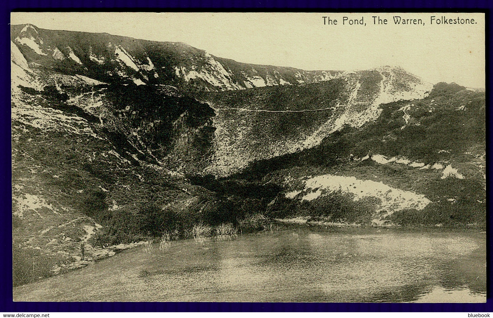 Ref 1600 - Early Postcard - The Pond - The Warren Folkestone - Kent - Folkestone