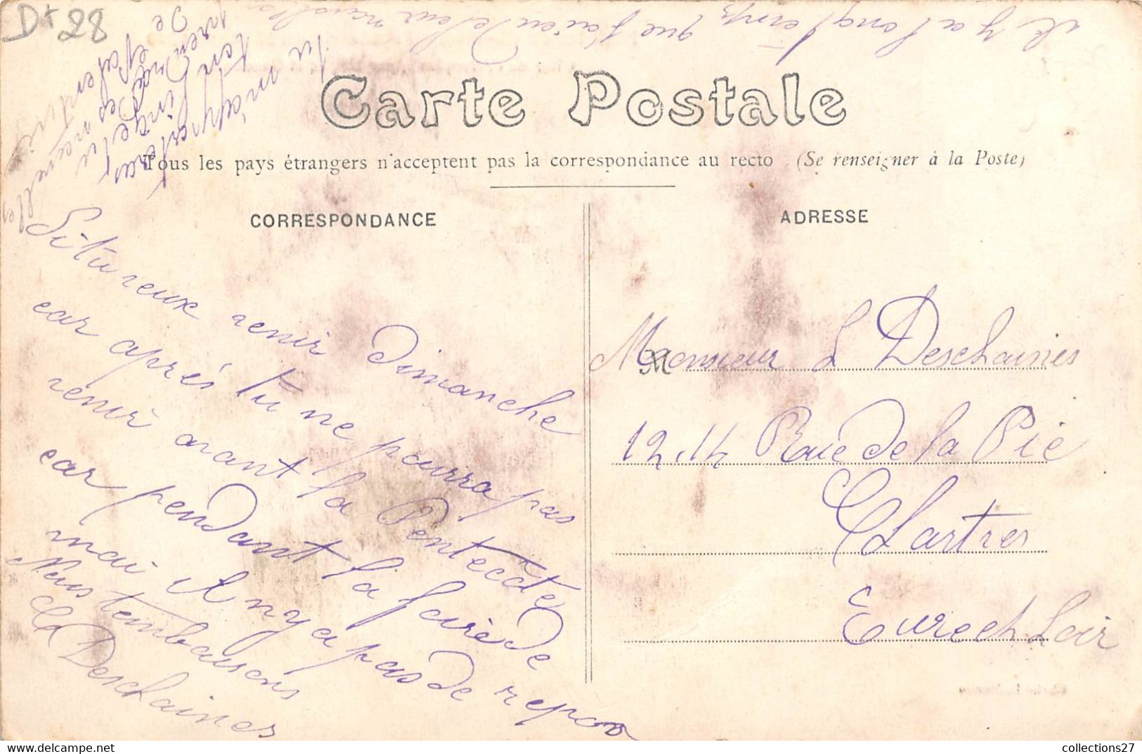 28-MAINTENON- CAVALCADE DU 28 MARS 1909-CHAR DE L'AEROPLANE- PAR DUPEZ ET GAUZENTES - Maintenon